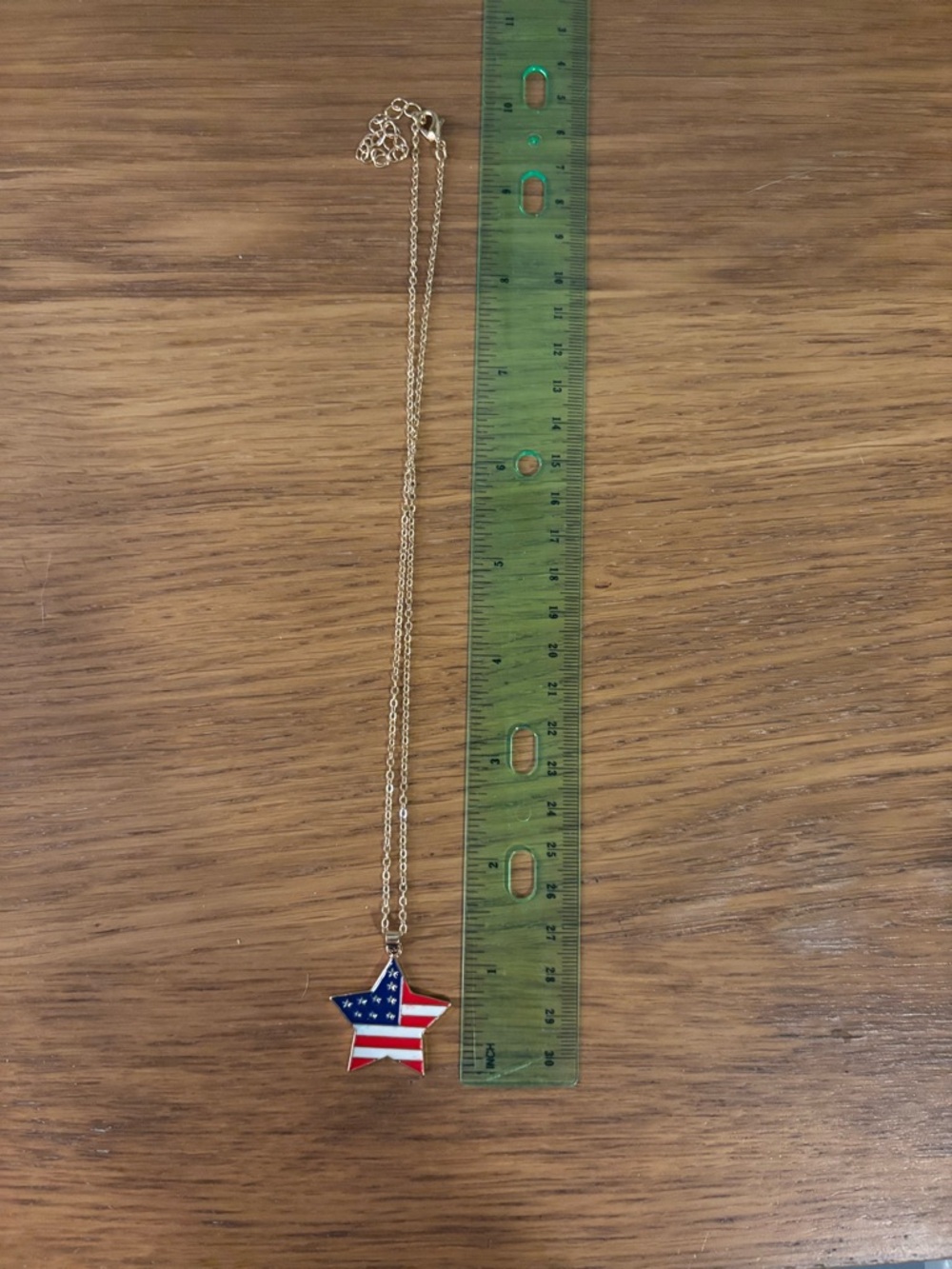 American Flag Gold-Tone Star Pendant Necklace 4th of July New - Picture 6 of 7